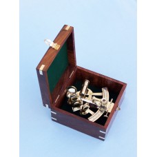 4" Brass Sextant with Rosewood Box